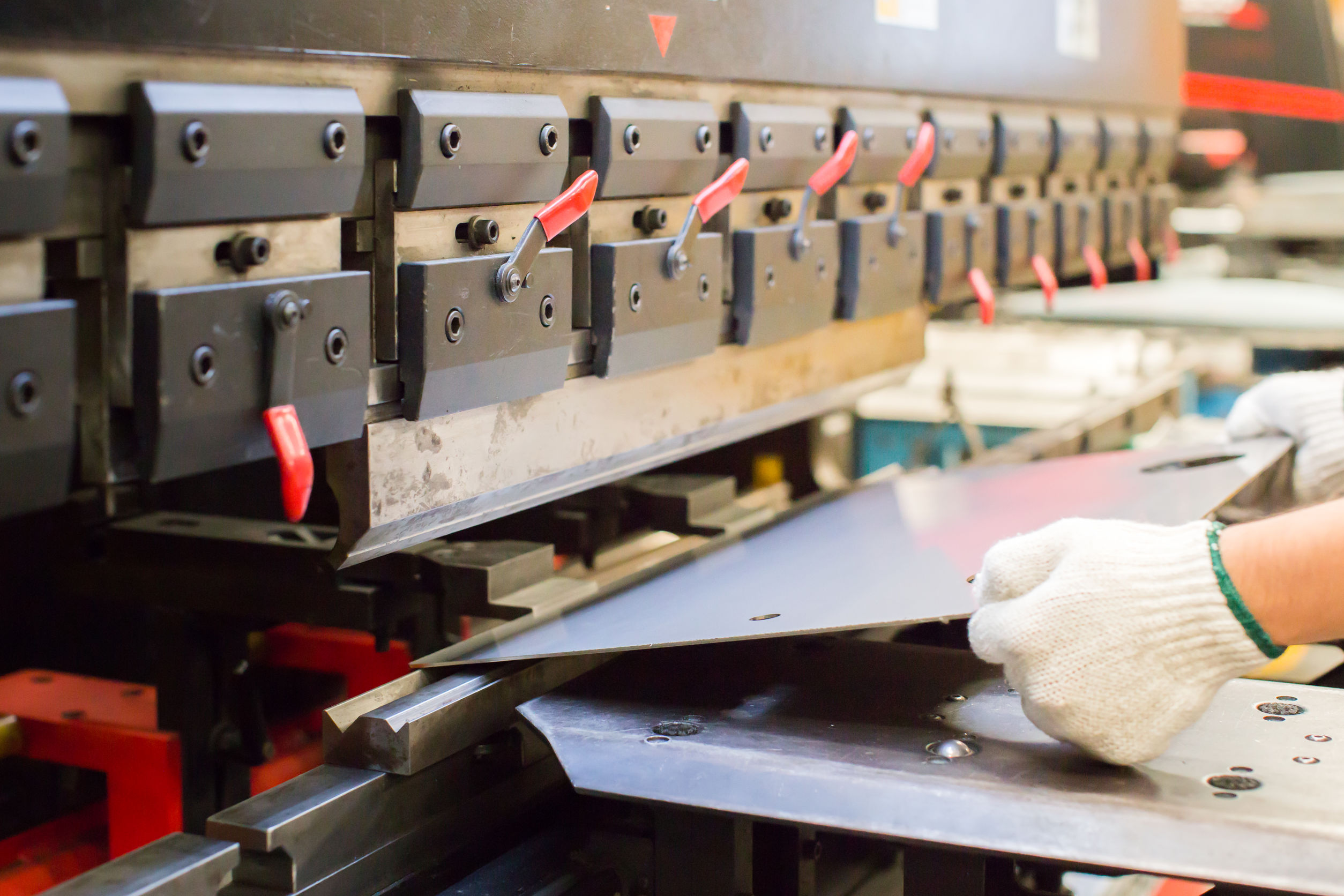 Press brake in action
