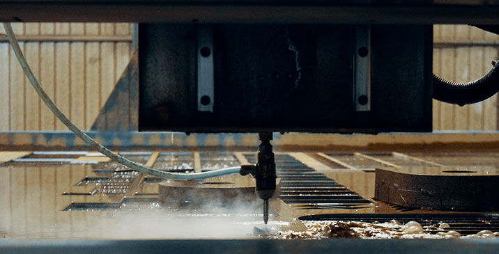 Waterjet cutter in action